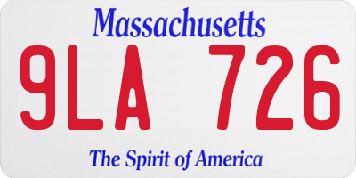 MA license plate 9LA726