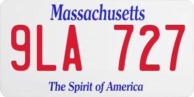 MA license plate 9LA727