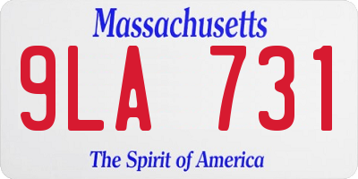 MA license plate 9LA731