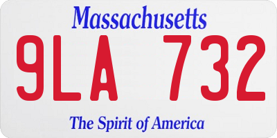 MA license plate 9LA732