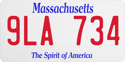 MA license plate 9LA734