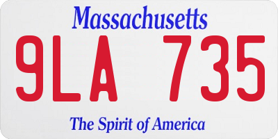 MA license plate 9LA735