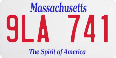 MA license plate 9LA741