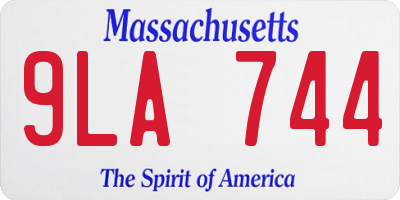 MA license plate 9LA744