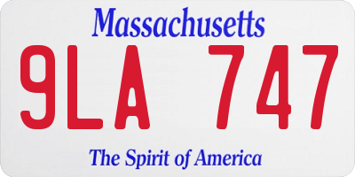 MA license plate 9LA747