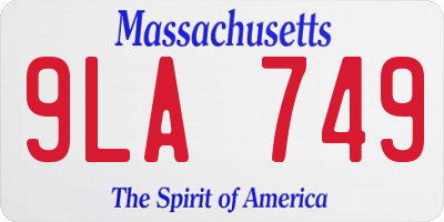 MA license plate 9LA749