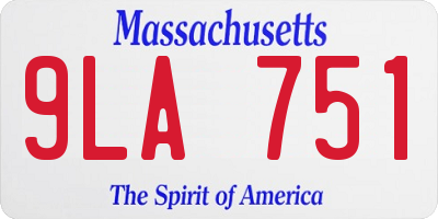 MA license plate 9LA751