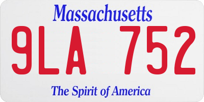 MA license plate 9LA752