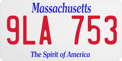 MA license plate 9LA753