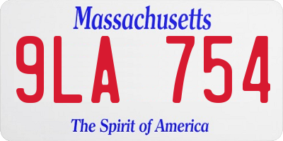 MA license plate 9LA754