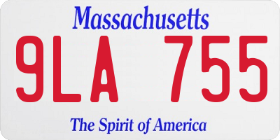 MA license plate 9LA755