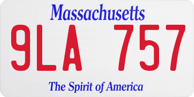 MA license plate 9LA757