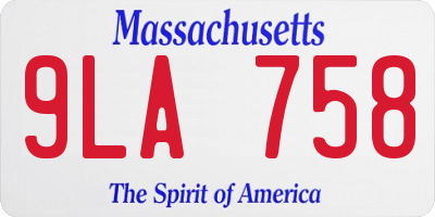 MA license plate 9LA758