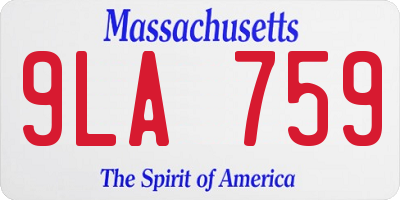 MA license plate 9LA759