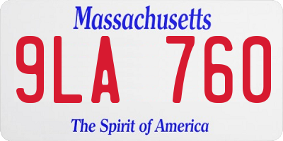 MA license plate 9LA760