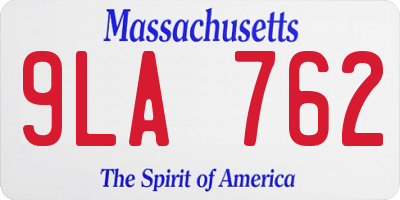 MA license plate 9LA762