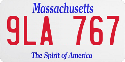 MA license plate 9LA767