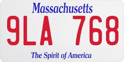 MA license plate 9LA768