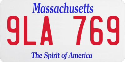 MA license plate 9LA769