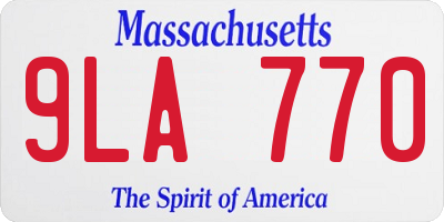 MA license plate 9LA770