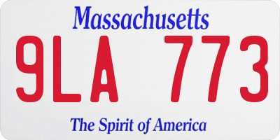 MA license plate 9LA773