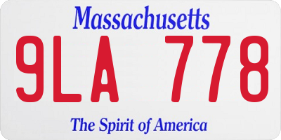 MA license plate 9LA778