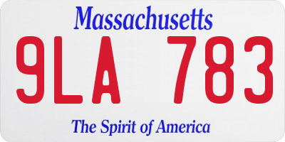 MA license plate 9LA783