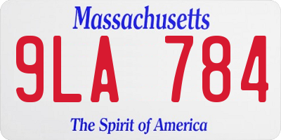 MA license plate 9LA784