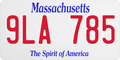 MA license plate 9LA785