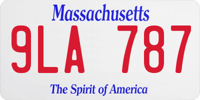 MA license plate 9LA787