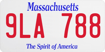 MA license plate 9LA788