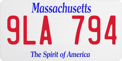 MA license plate 9LA794