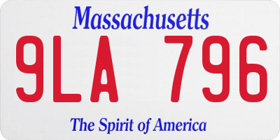 MA license plate 9LA796