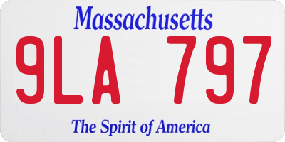 MA license plate 9LA797