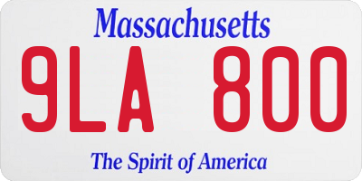 MA license plate 9LA800