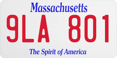 MA license plate 9LA801