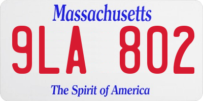 MA license plate 9LA802