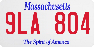 MA license plate 9LA804