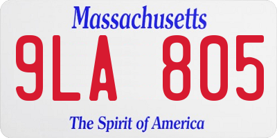 MA license plate 9LA805
