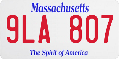 MA license plate 9LA807