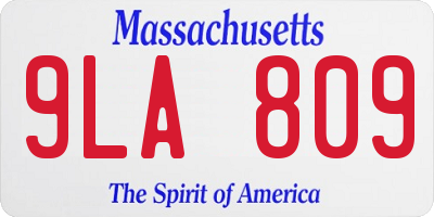 MA license plate 9LA809