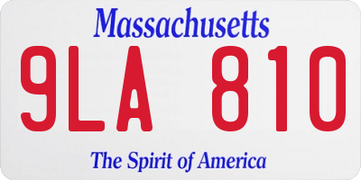 MA license plate 9LA810