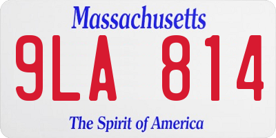MA license plate 9LA814