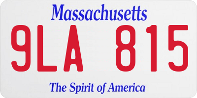 MA license plate 9LA815