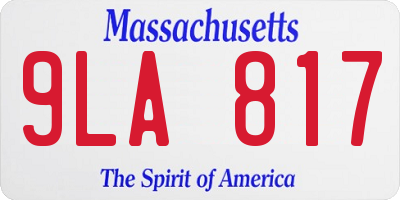 MA license plate 9LA817
