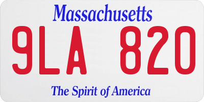 MA license plate 9LA820