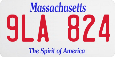 MA license plate 9LA824