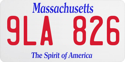 MA license plate 9LA826