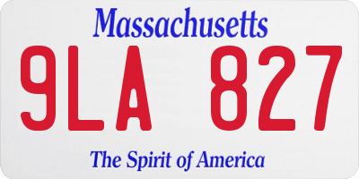 MA license plate 9LA827