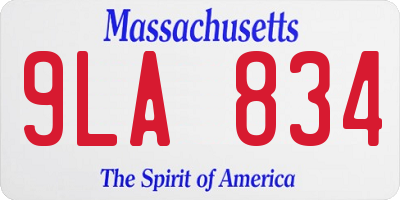 MA license plate 9LA834